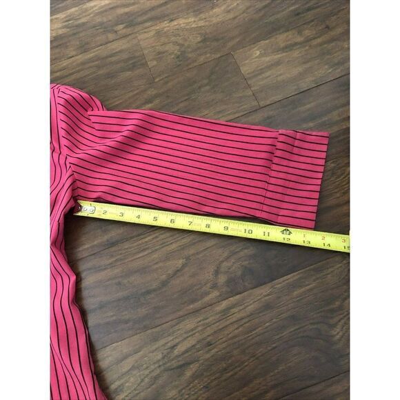 Elementz Stretch Hot Pink Striped Botton-up Blouse Size M - Picture 9 of 9